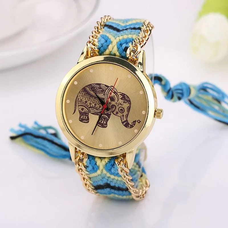 Ethnic Weave Elephant Quartz Watch Promo