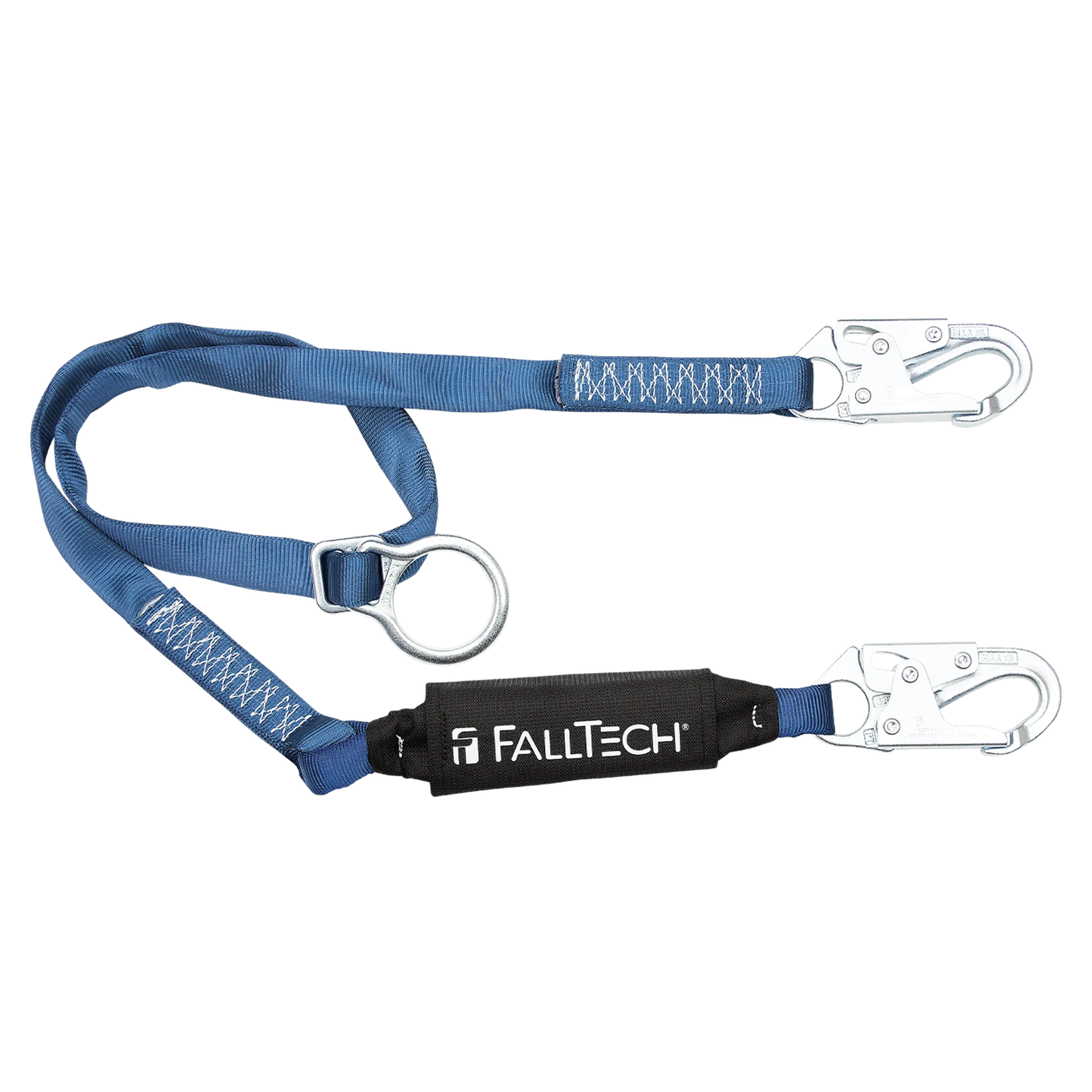 FallTech 82562 6' ViewPack® Tie-back Energy Absorbing Lanyard, Single-leg with Steel Snap Hooks (each)