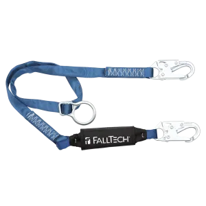 FallTech 82562 6' ViewPack® Tie-back Energy Absorbing Lanyard, Single-leg with Steel Snap Hooks (each)