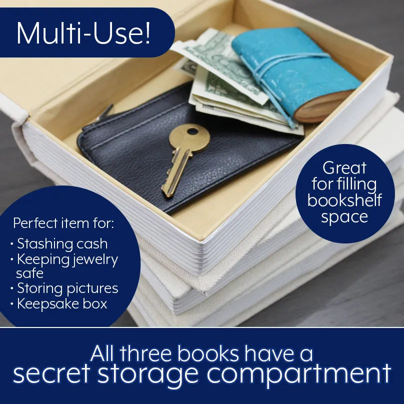 Faux Book Stack (White, Case of 4)