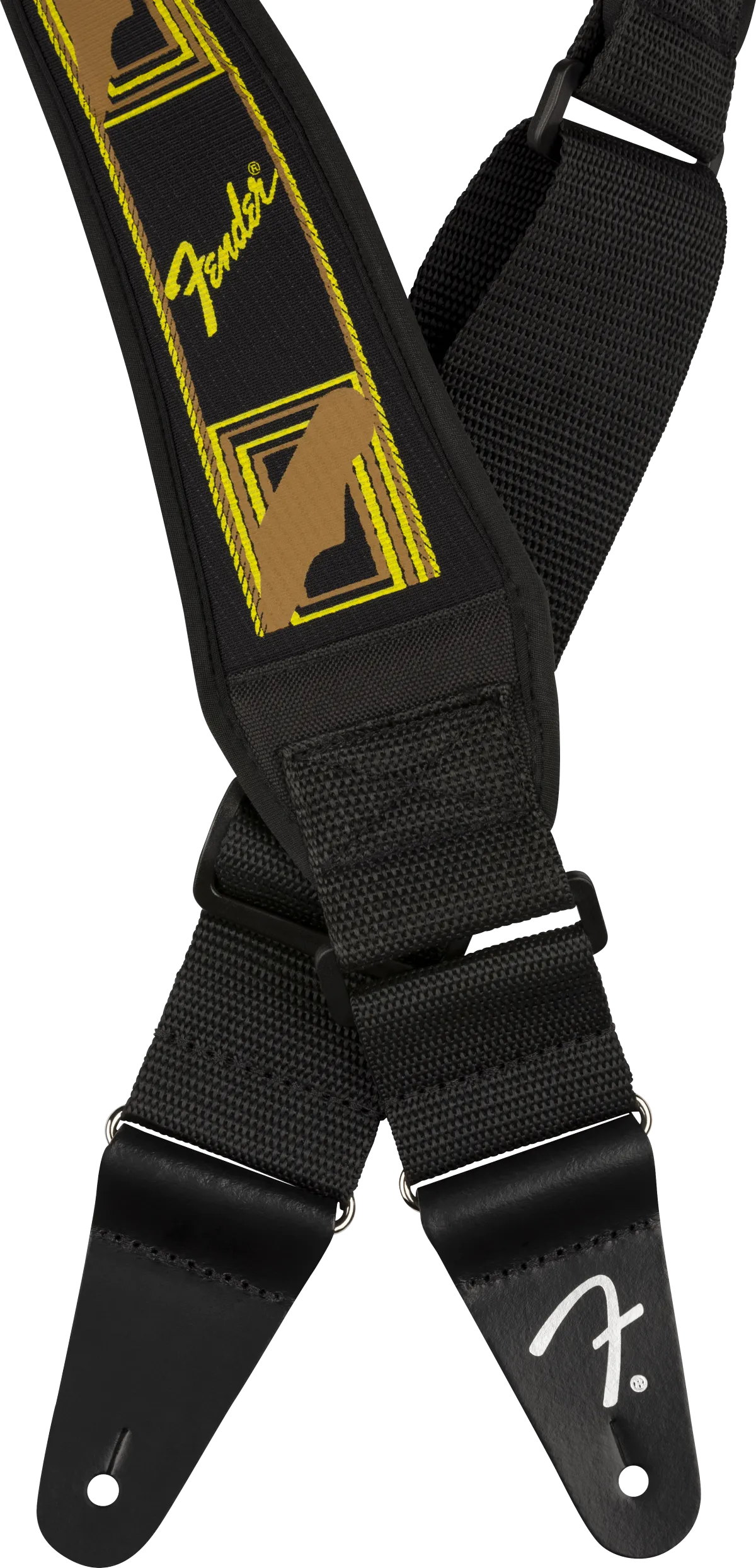 FENDER  Swell™ Neoprene Strap, Blk/Ylw/Brn Mono, 2.5"