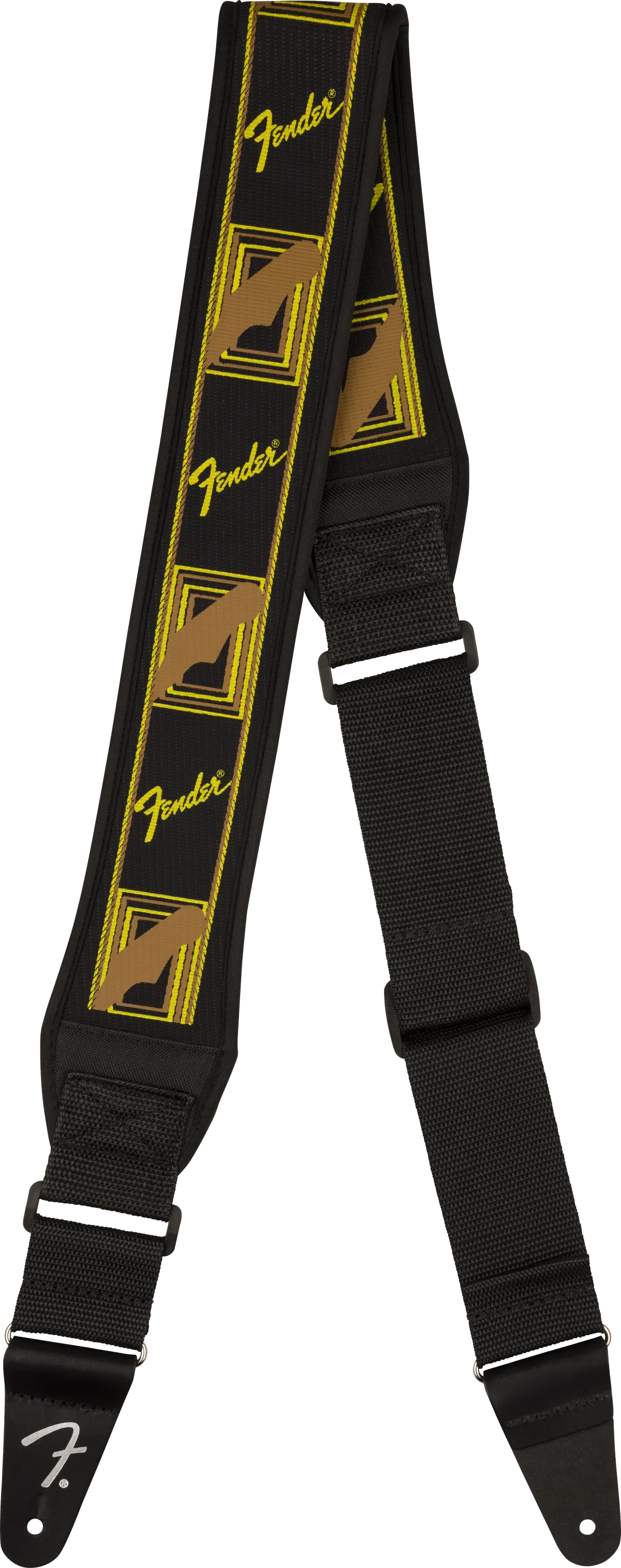 FENDER  Swell™ Neoprene Strap, Blk/Ylw/Brn Mono, 2.5"