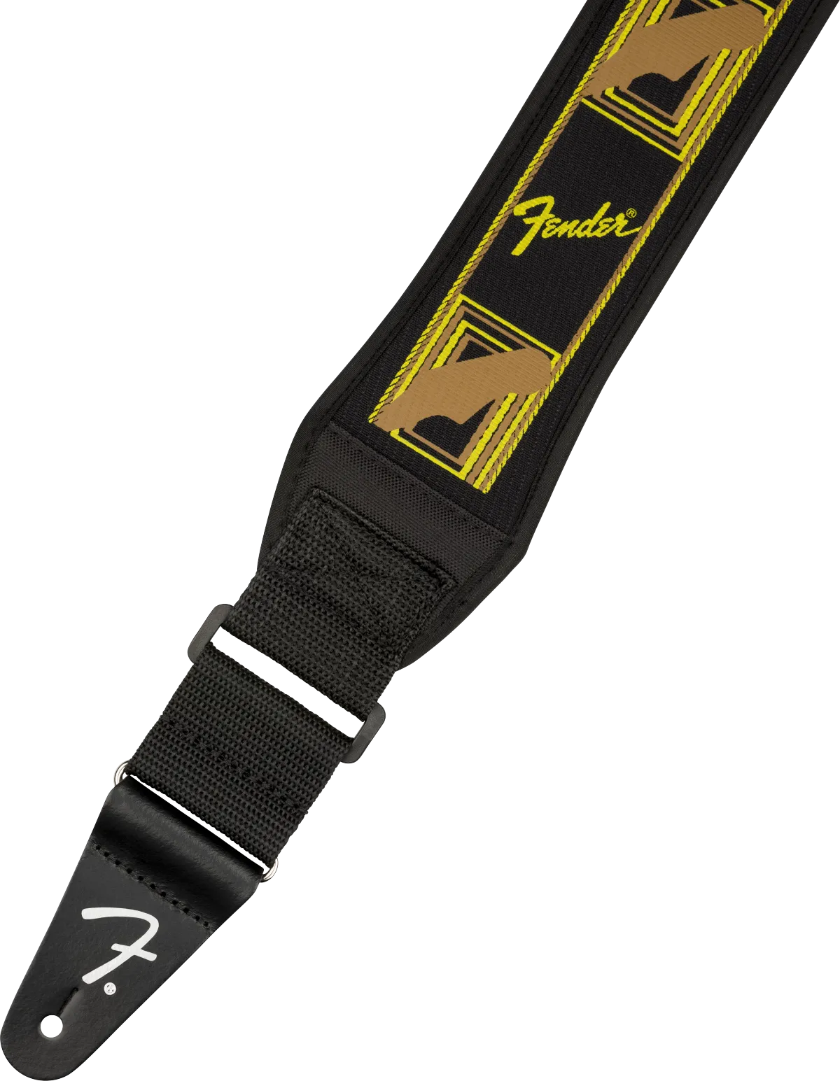 FENDER  Swell™ Neoprene Strap, Blk/Ylw/Brn Mono, 2.5"