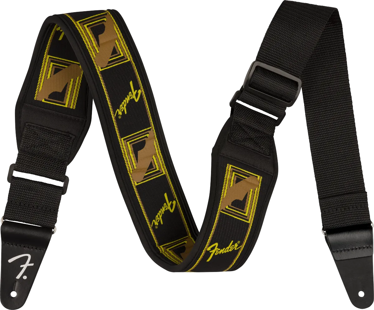 FENDER  Swell™ Neoprene Strap, Blk/Ylw/Brn Mono, 2.5"