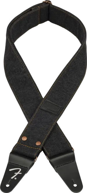 Fender® x Wrangler® Riveted Denim Strap, Black