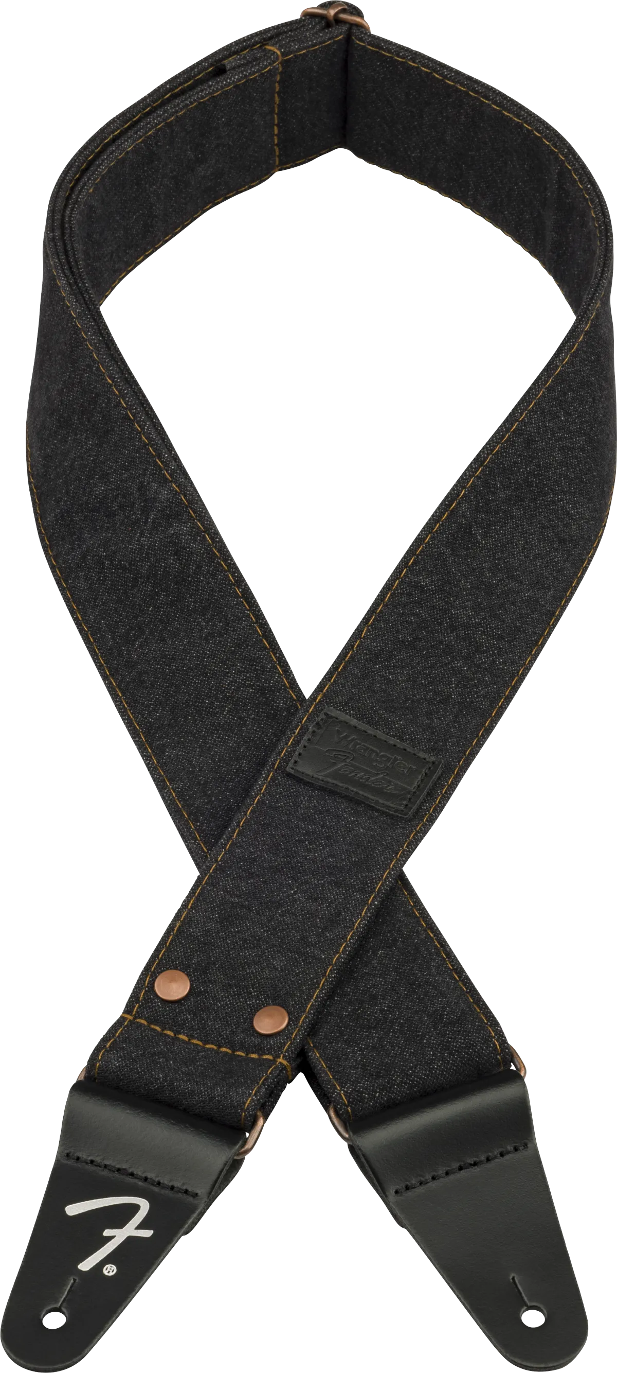 Fender® x Wrangler® Riveted Denim Strap, Black
