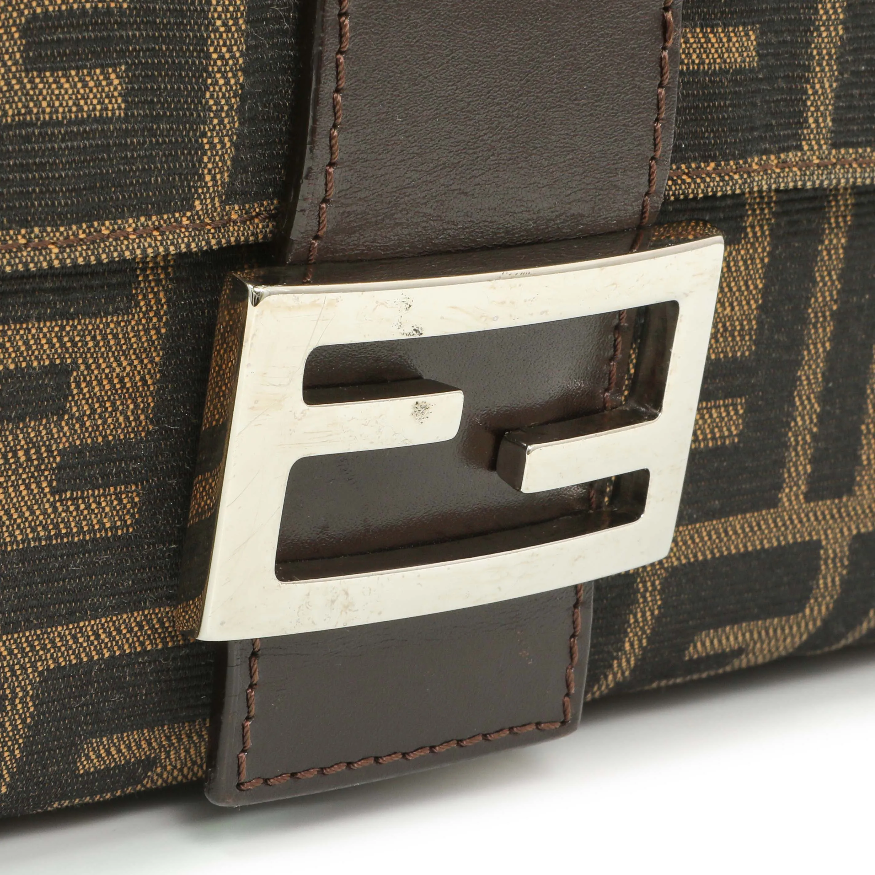 Fendi Zucca Mama Baguette Zip Shoulder Bag