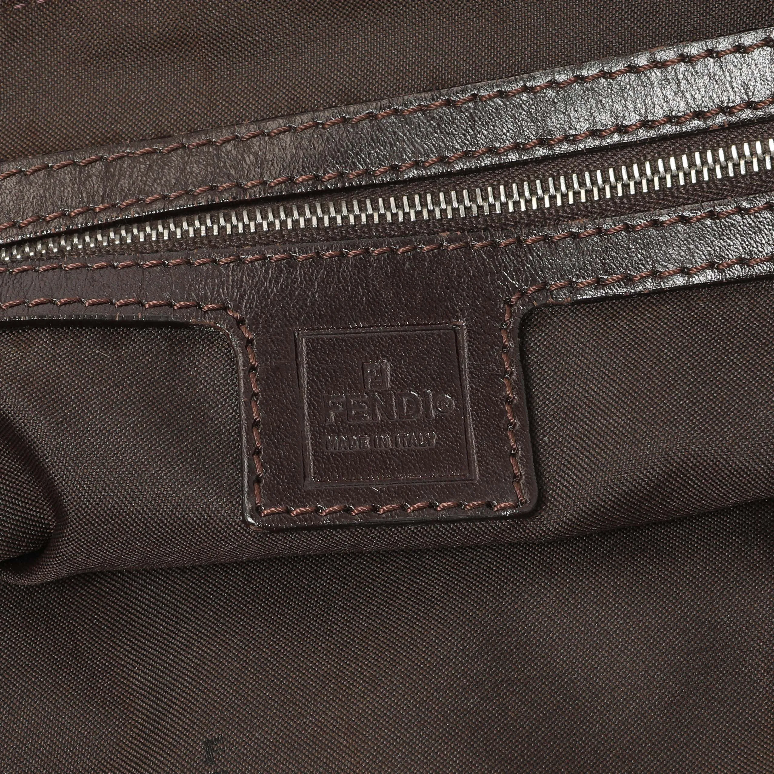 Fendi Zucca Mama Baguette Zip Shoulder Bag