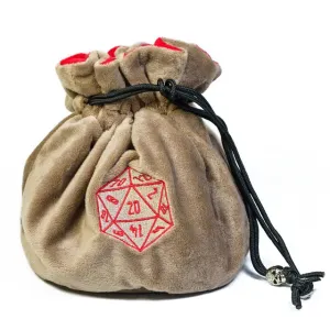 Flannel Drawstring Dice Bag | Brown
