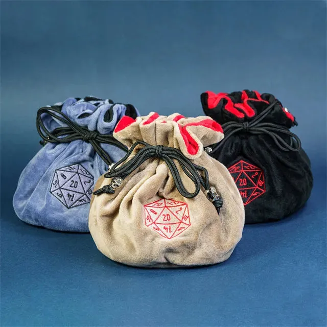Flannel Drawstring Dice Bag | Brown