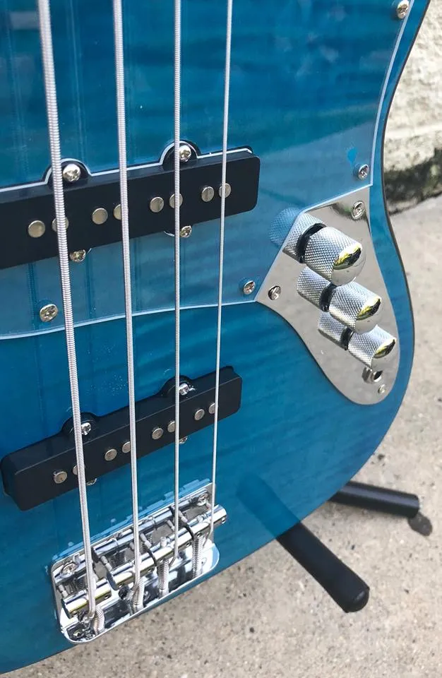 GAMMA [SOLD] Custom J18-05, Beta Model, Quilted Flame Blue