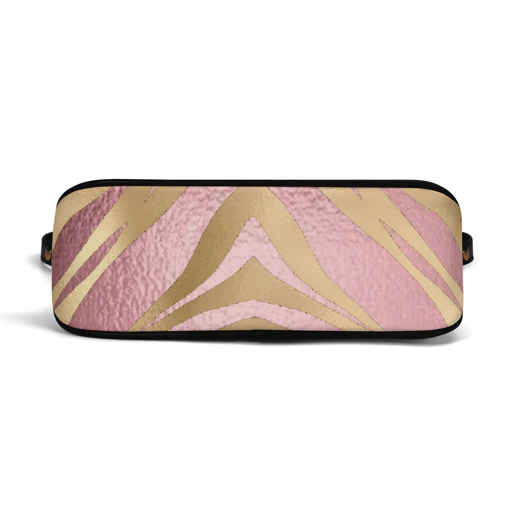 Gemstone Color and Gold Tiger Print Black and Gold Tiger Graphic Lady PU Shoulder Bag With Chain Decoration
