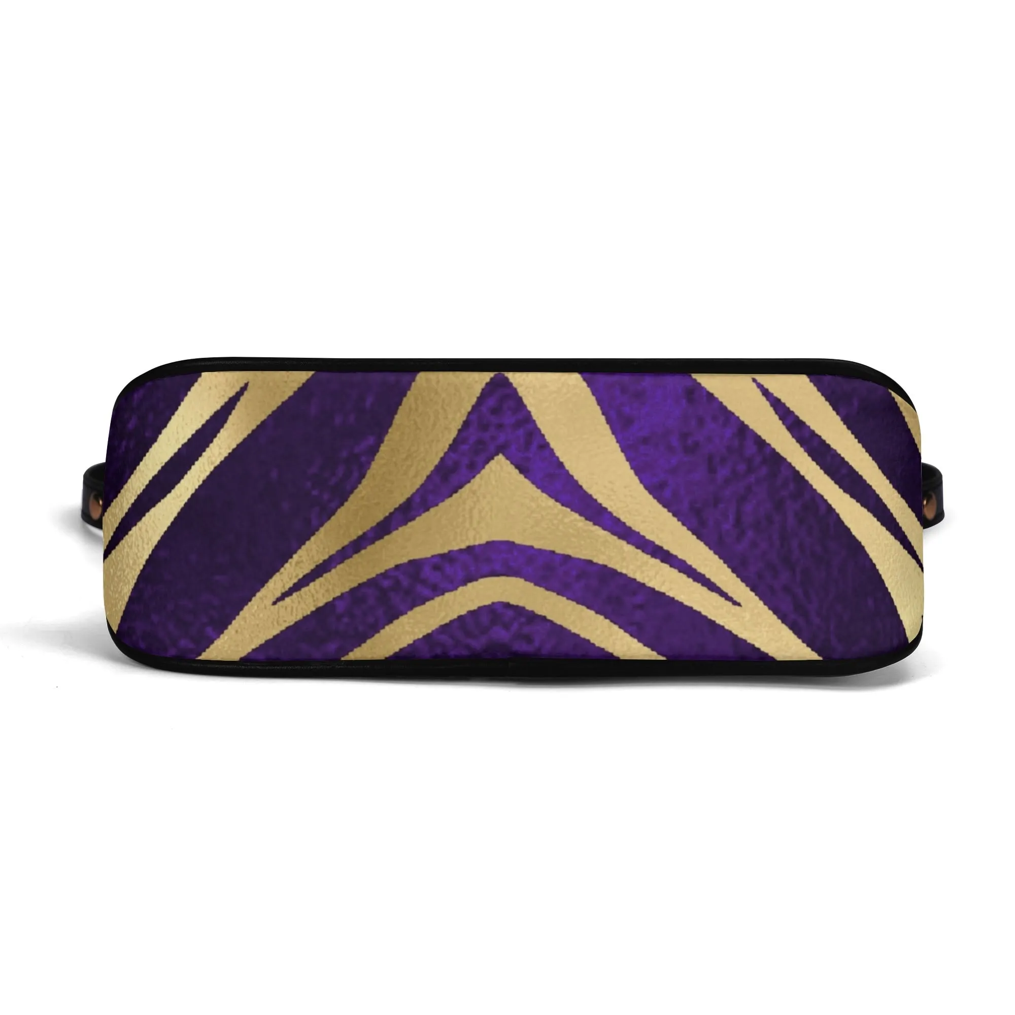 Gemstone Color and Gold Tiger Print Black and Gold Tiger Graphic Lady PU Shoulder Bag With Chain Decoration