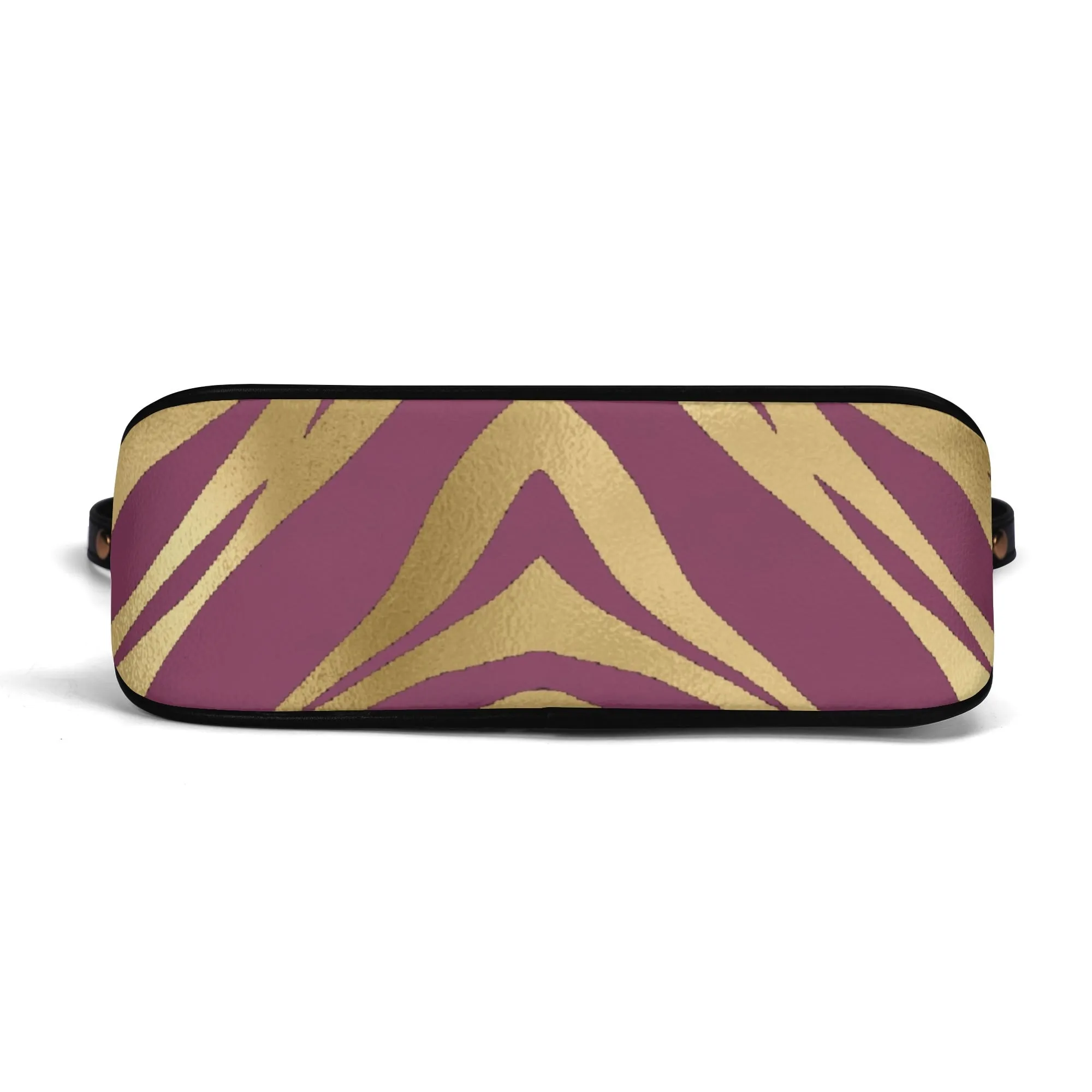 Gemstone Color and Gold Tiger Print Black and Gold Tiger Graphic Lady PU Shoulder Bag With Chain Decoration