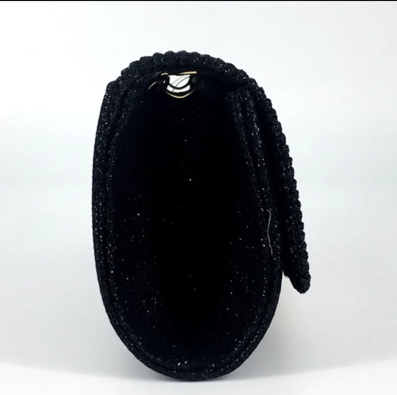 Glittery Evening Handbag Stylish Sequined Clutch Bag with Chain Strap