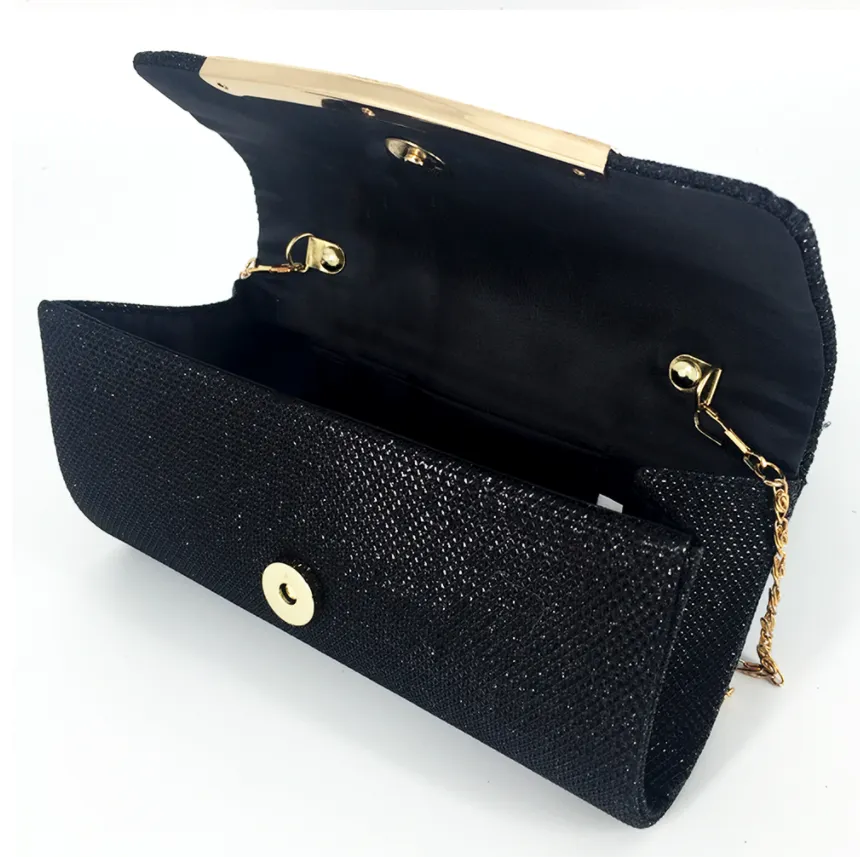 Glittery Evening Handbag Stylish Sequined Clutch Bag with Chain Strap