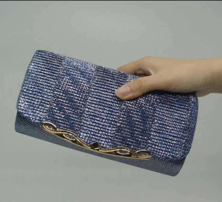 Glittery Evening Handbag Stylish Sequined Clutch Bag with Chain Strap