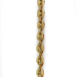 Gold Puffed Mariner Chain by the Inch (#844)