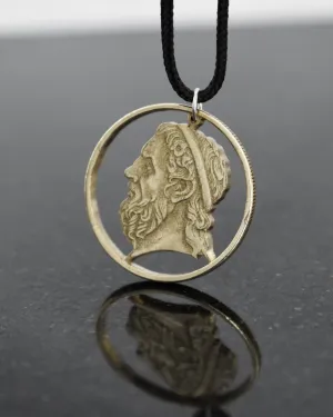 Greece - Homer Cut Coin Pendant