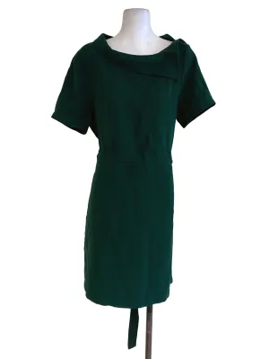 Green Drawstring Blouson Dress