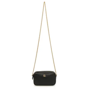 Gucci Black Calfskin Super Mini Marmont Crossbody