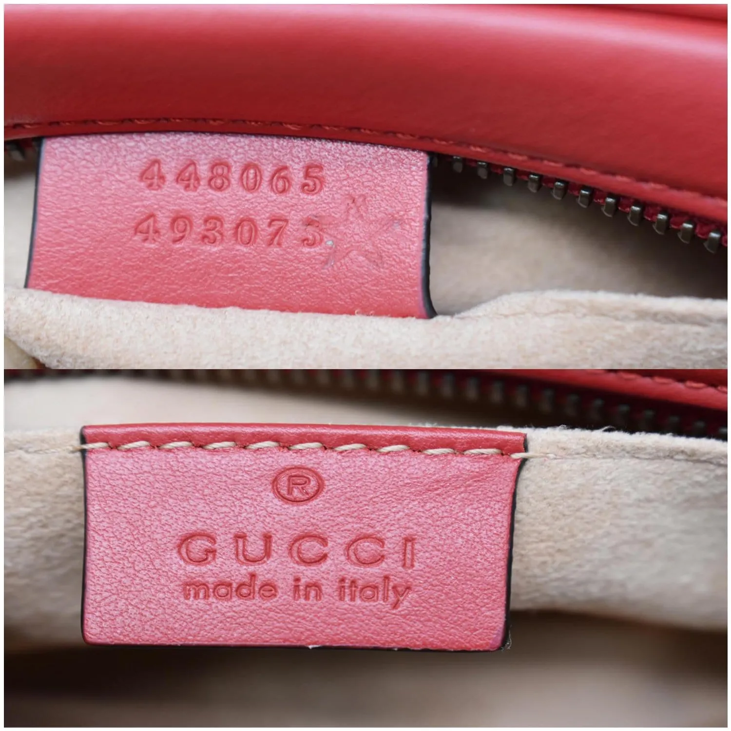 GUCCI GG Marmont Matelasse Mini Leather Crossbody Bag Red