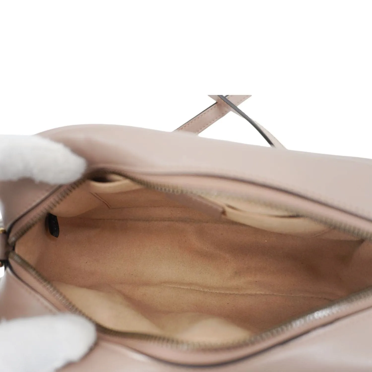 GUCCI GG Marmont Small Matelasse Chevron Leather Camera Bag Beige 447632