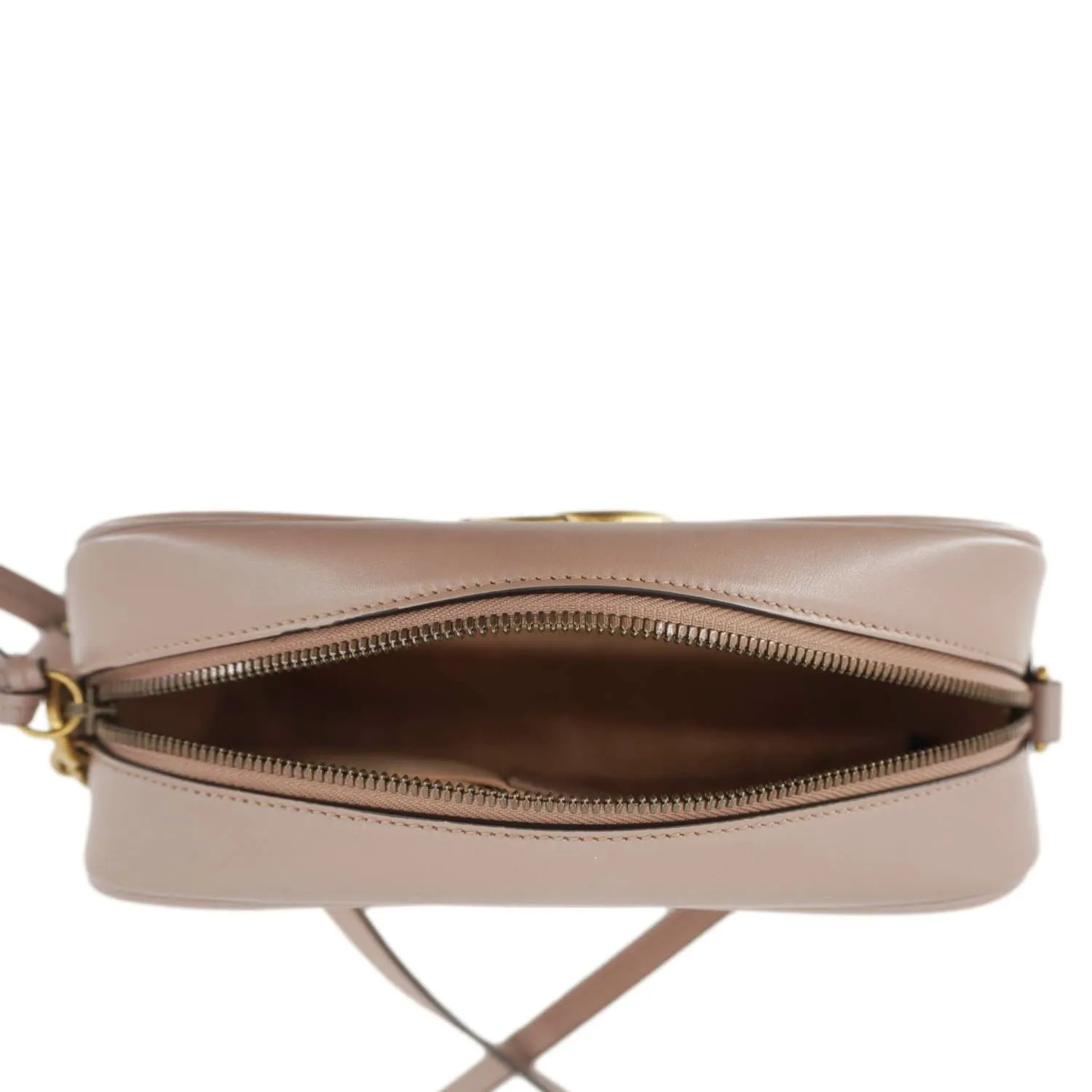 GUCCI GG Marmont Small Matelasse Chevron Leather Camera Bag Beige 447632