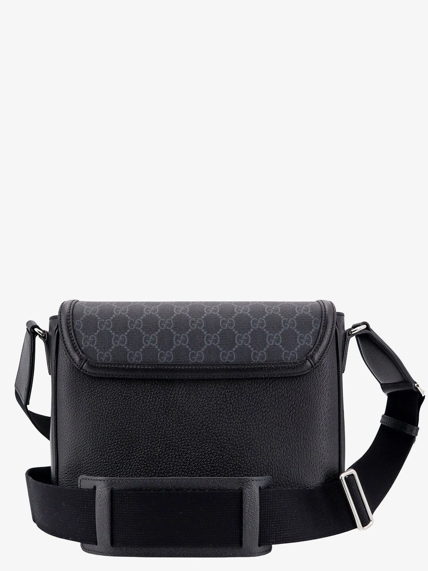 Gucci Gg Supreme And Leather Shoulder Bag With Frontal Patch