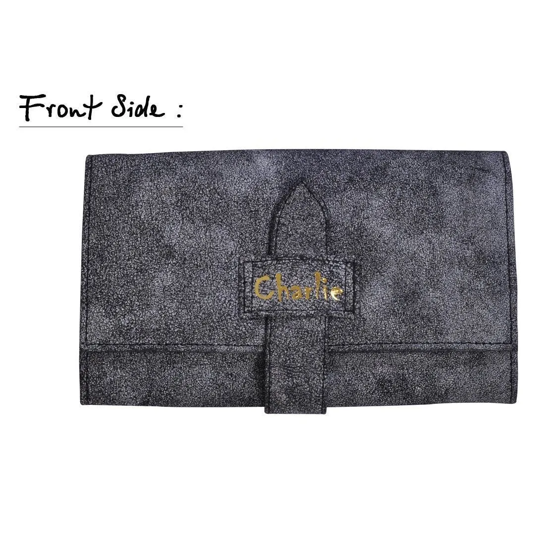Handcrafted Black And White Cracker Textured Wallet