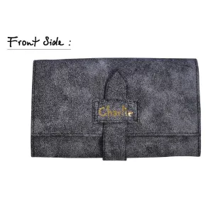 Handcrafted Black And White Cracker Textured Wallet