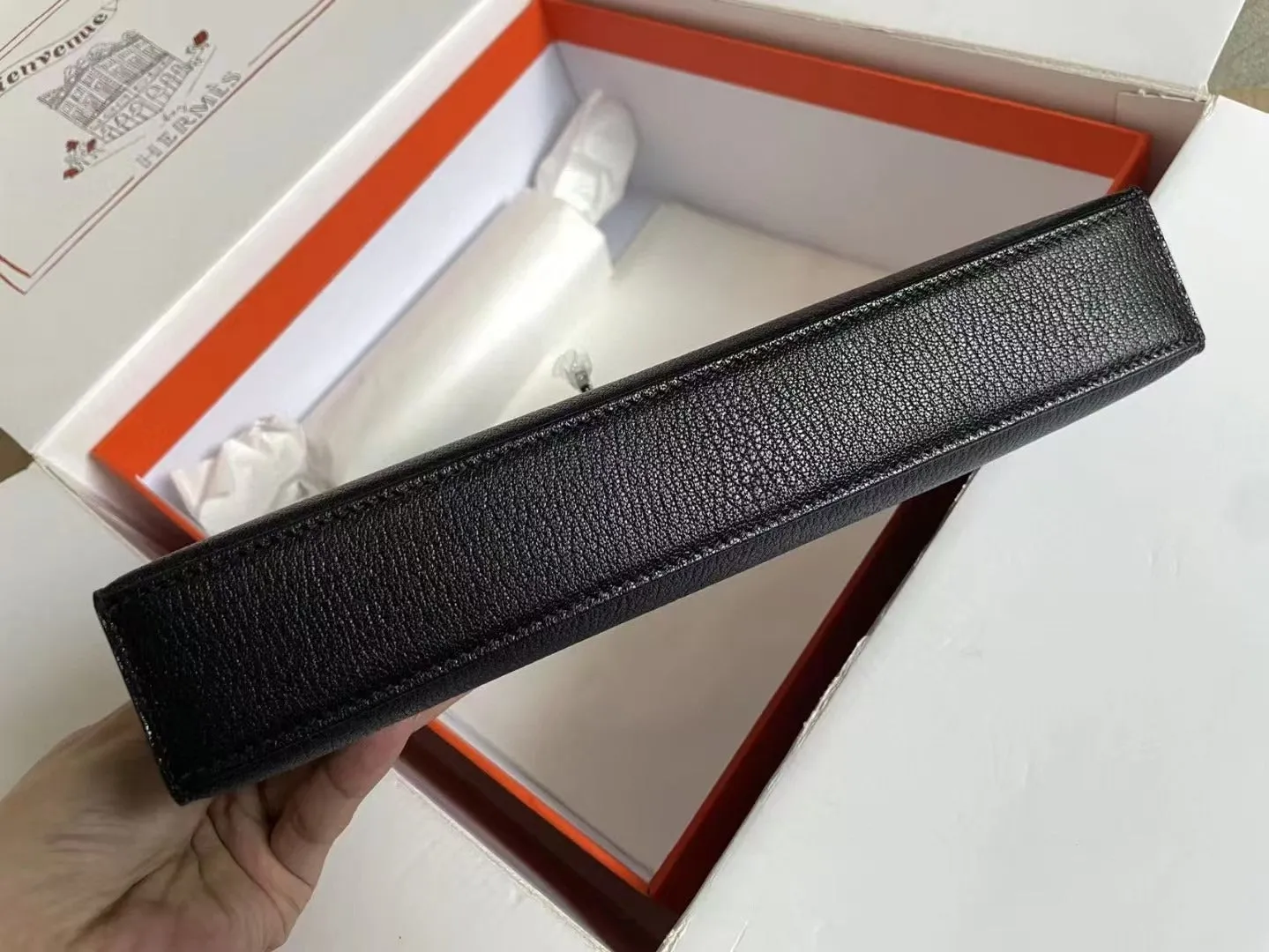Hm Kelly Elan To Go 27 Black Epsom Leather