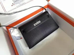 Hm Kelly Elan To Go 27 Black Epsom Leather