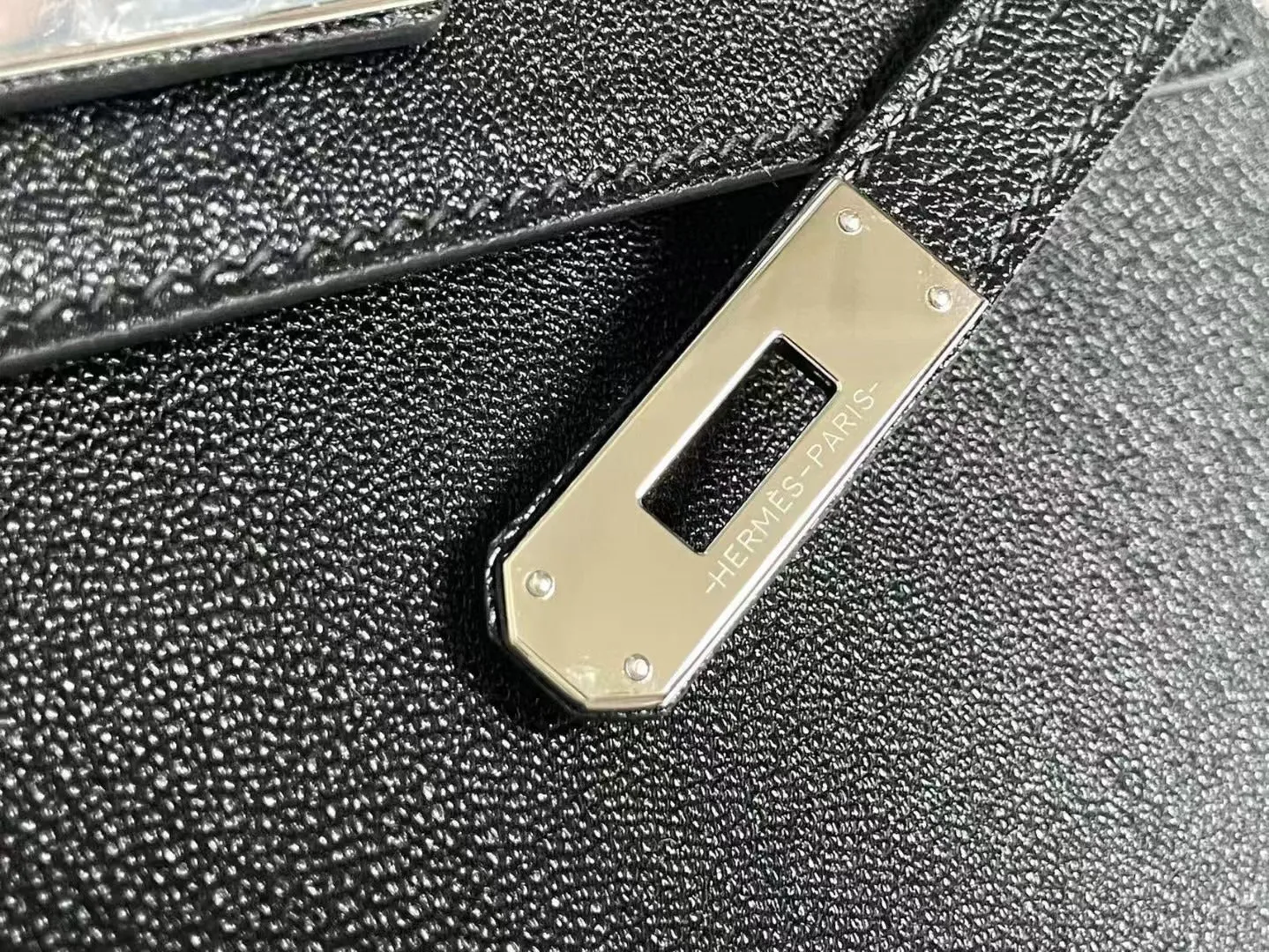 Hm Kelly Elan To Go 27 Black Epsom Leather
