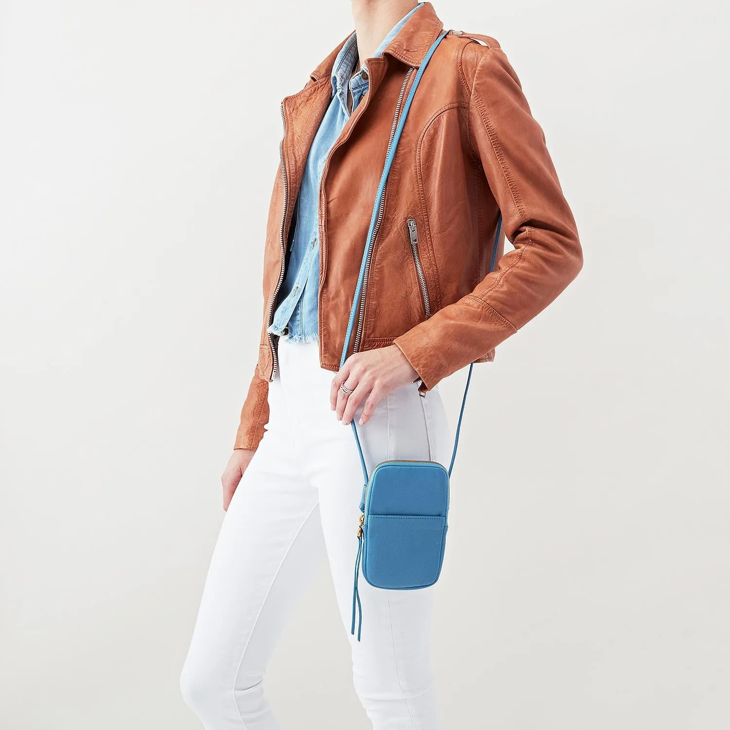 Hobo Fate Dusty Blue Velvet Hide Leather