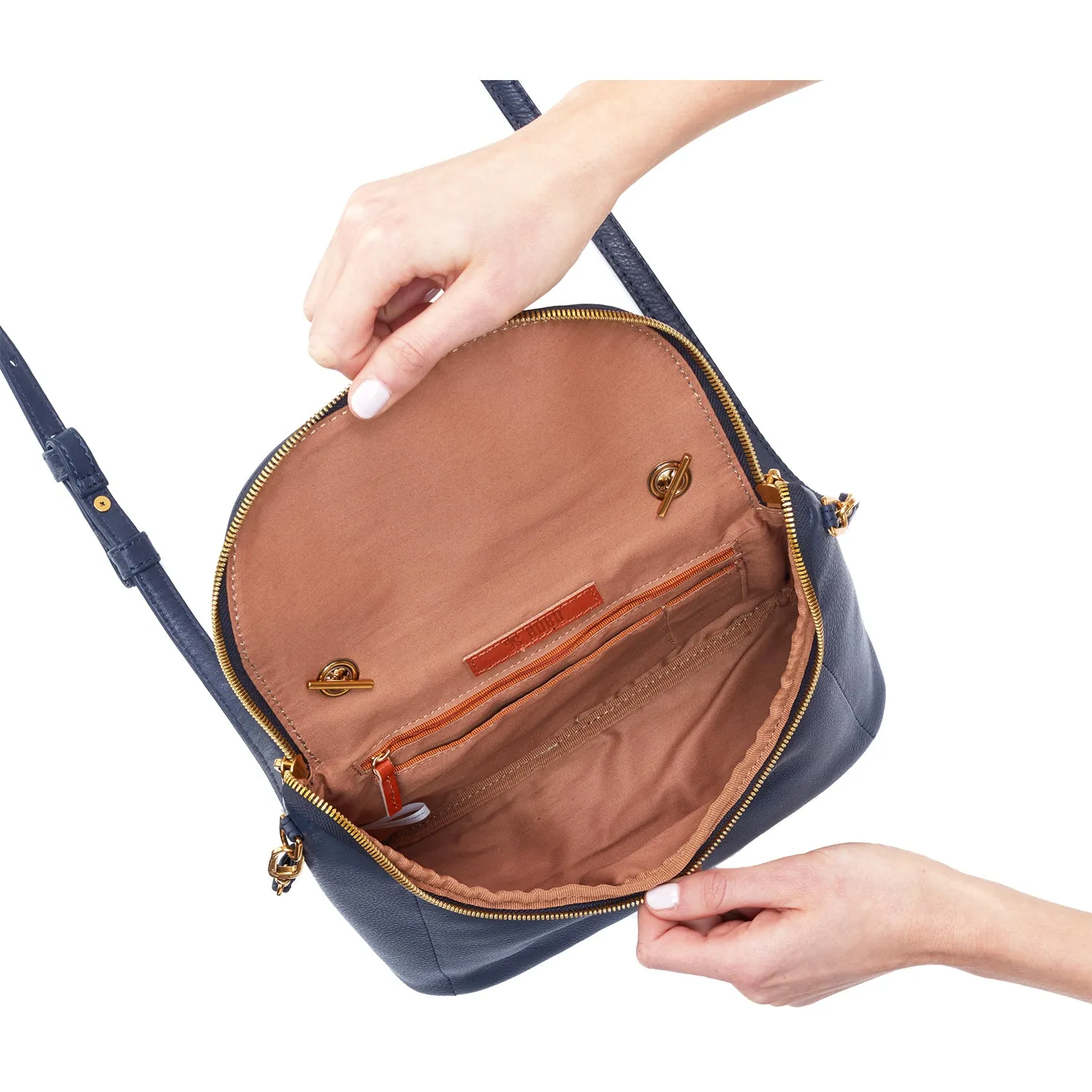 Hobo Fern Satchel Sapphire Velvet Hide Leather