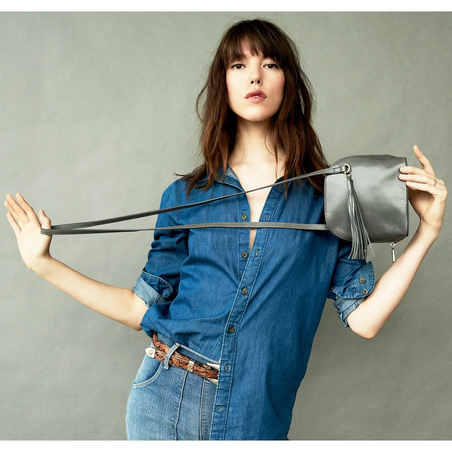 Hobo Nash Sapphire Velvet Hide Leather