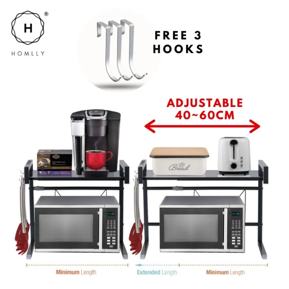 Homlly Expandable 2 Tier Microwave Oven Rack