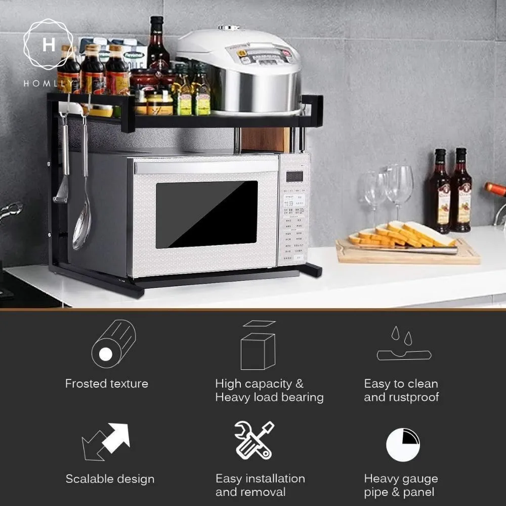 Homlly Expandable 2 Tier Microwave Oven Rack