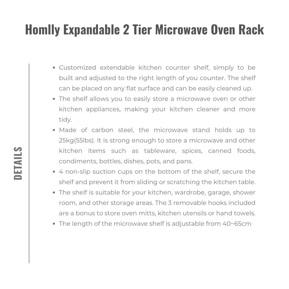Homlly Expandable 2 Tier Microwave Oven Rack
