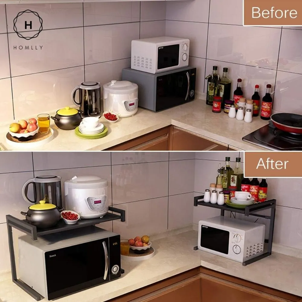 Homlly Expandable 2 Tier Microwave Oven Rack