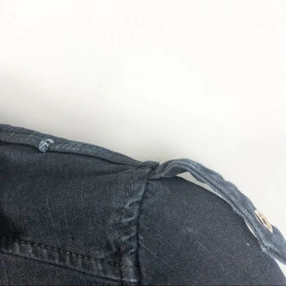HUDSON | Dark Wash Denim Crop Moto Jacket Medium