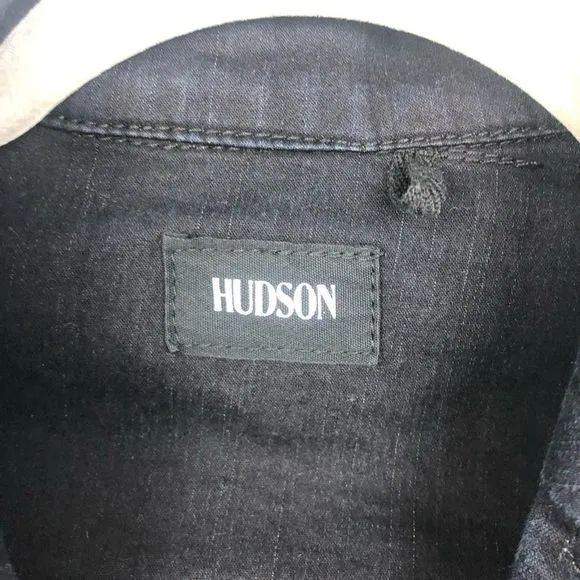 HUDSON | Dark Wash Denim Crop Moto Jacket Medium