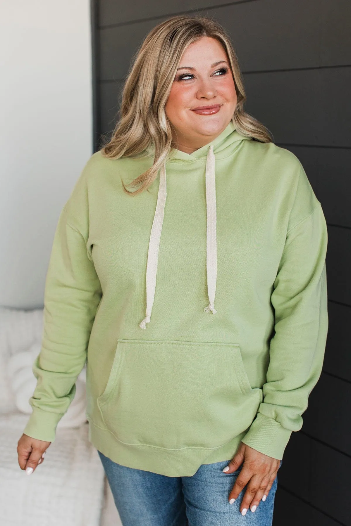 Incredible Devotion Drawstring Hoodie- Spring Green
