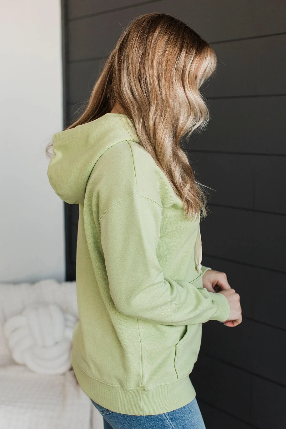 Incredible Devotion Drawstring Hoodie- Spring Green