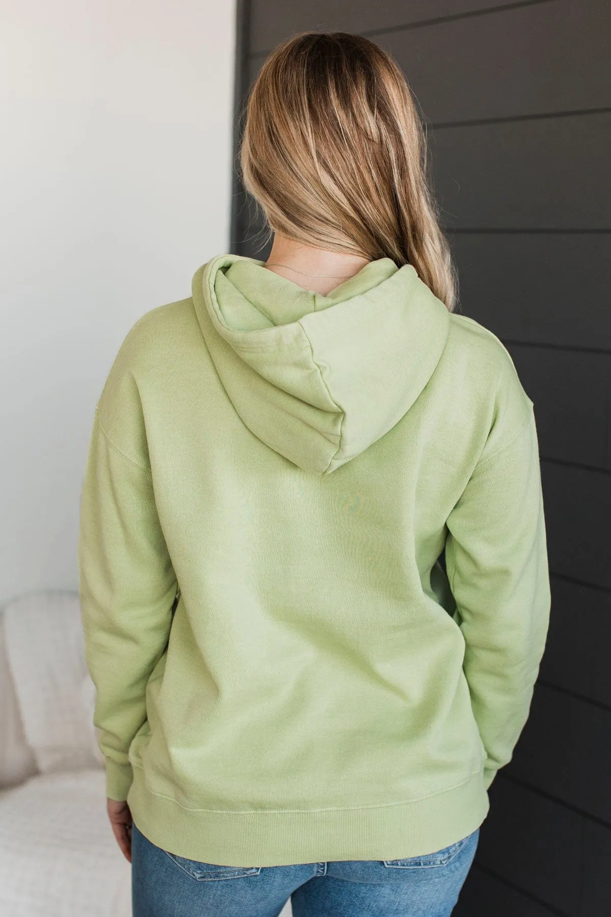 Incredible Devotion Drawstring Hoodie- Spring Green