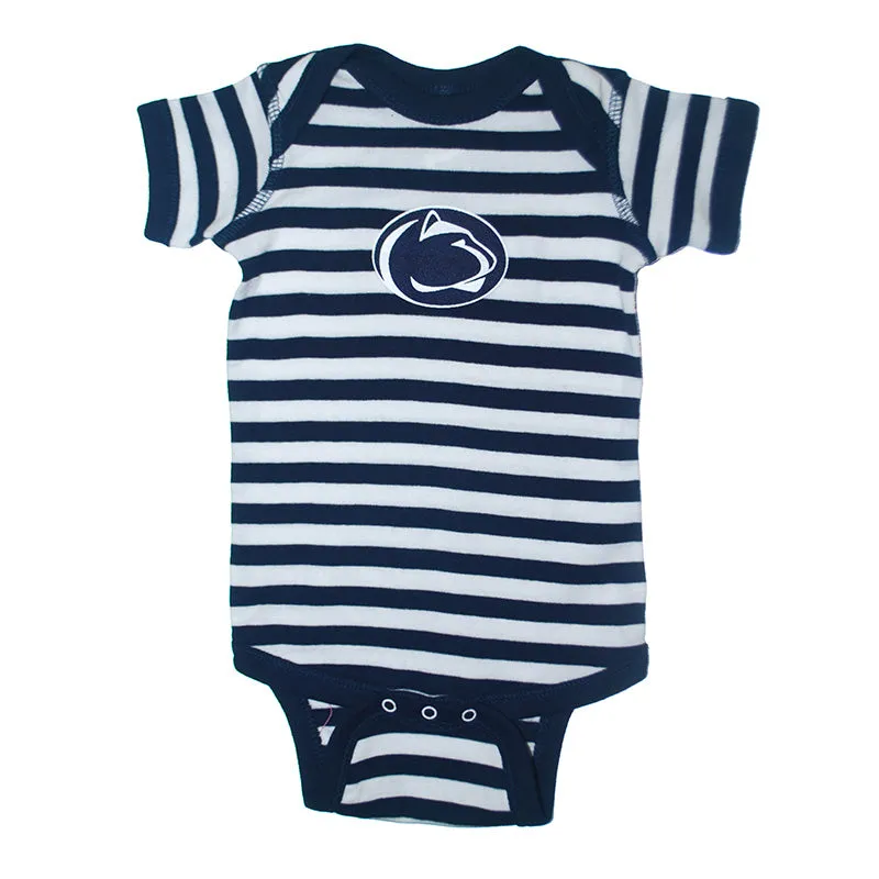 Infant Penn State Navy Striped Onesie