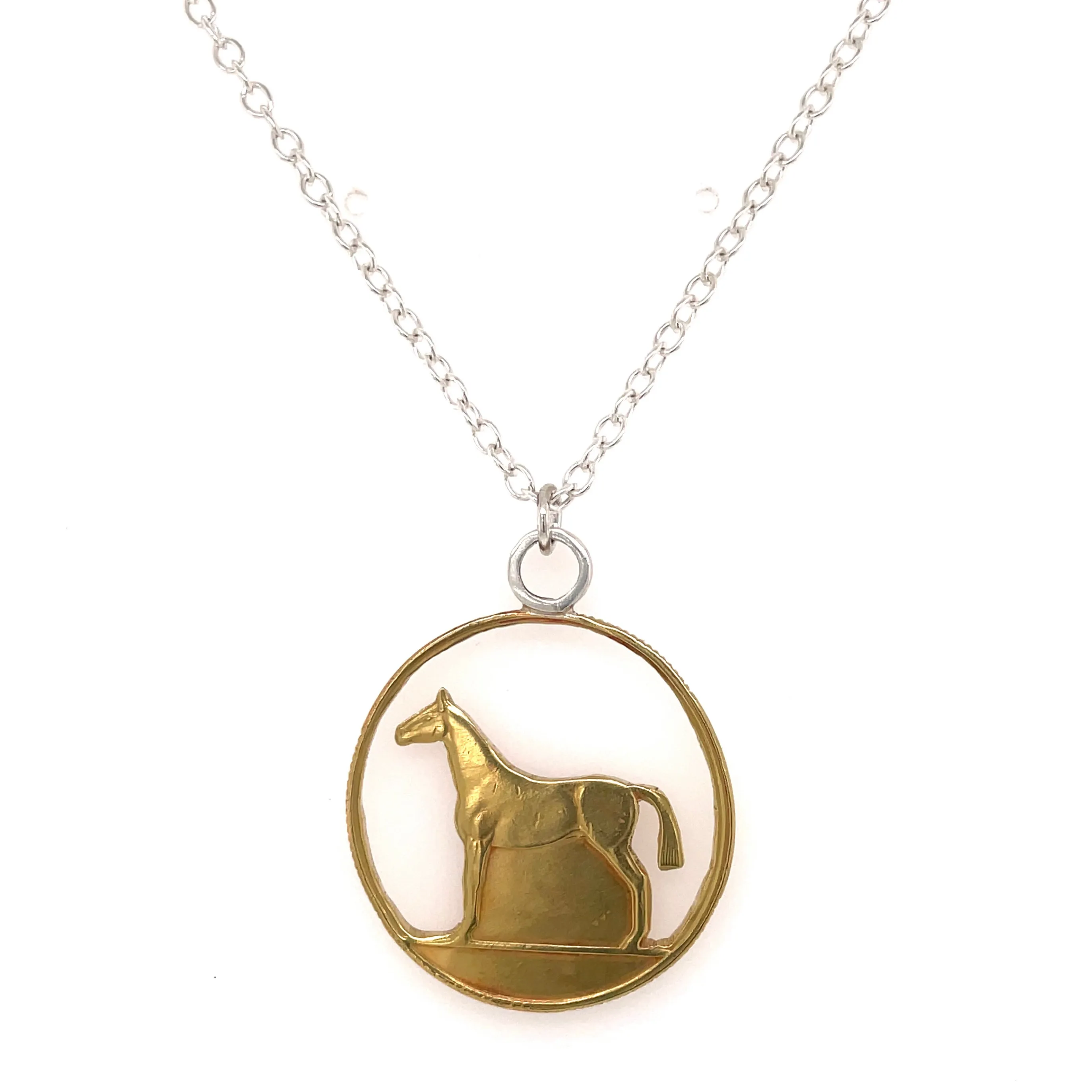 Irish 20p Coin Silouette Necklace