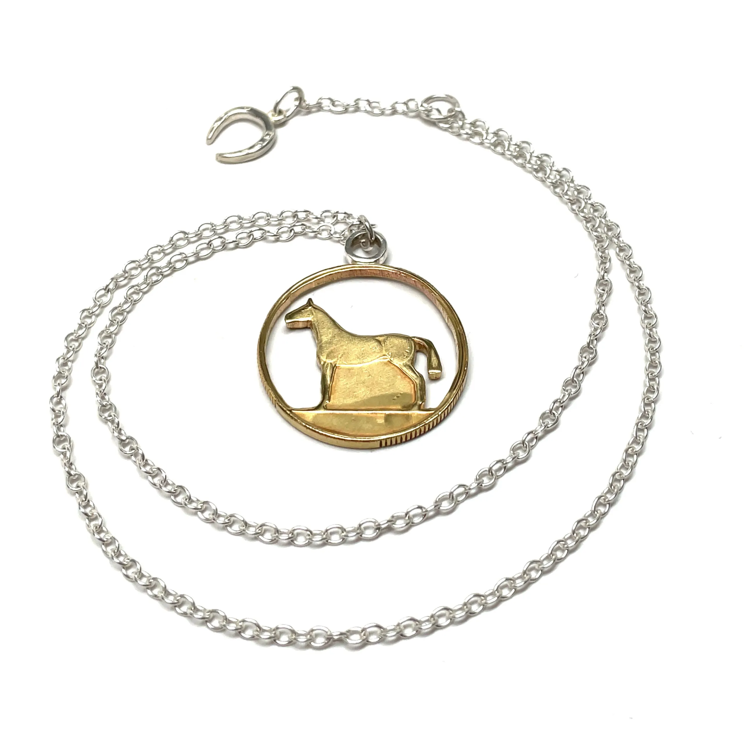 Irish 20p Coin Silouette Necklace