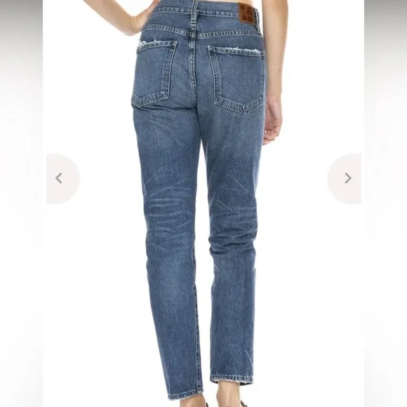 Jean Atelier Ryan Lagoon Blue High Rise Slim Straight Leg 26 Button Fly Cotton